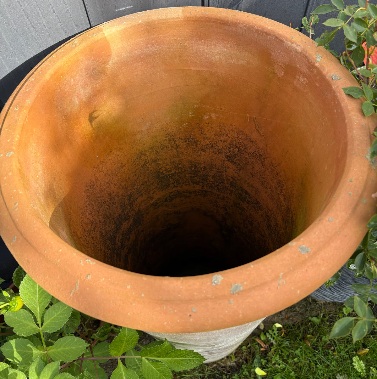 Pair of Italian Terracotta Tall Tapered Garden Plant Pots