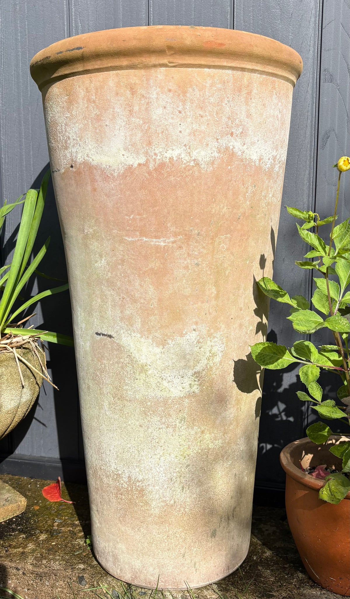 Pair of Italian Terracotta Tall Tapered Garden Plant Pots