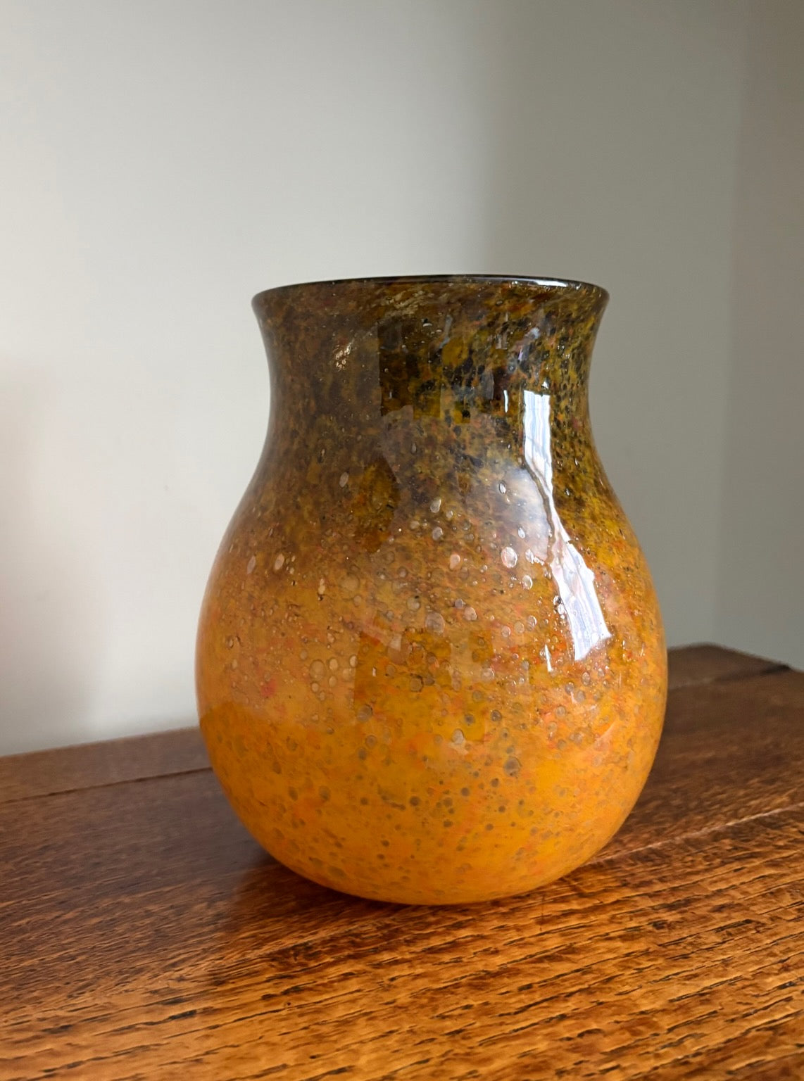 Monart Vase c1930s - Amber & Brown Scottish Art Glass, Shape SA VII
