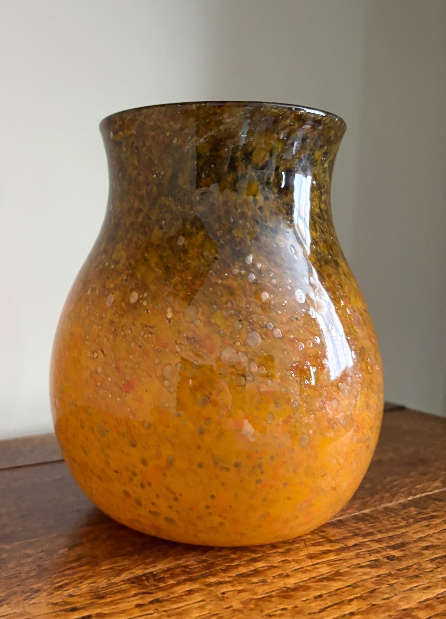 Monart Vase c1930s - Amber & Brown Scottish Art Glass, Shape SA VII