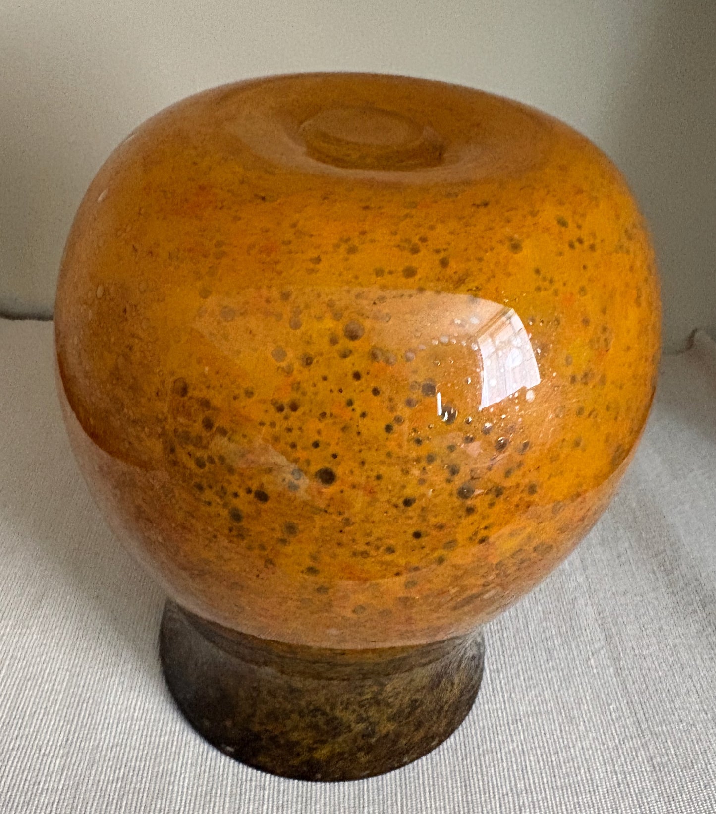 Monart Vase c1930s - Amber & Brown Scottish Art Glass, Shape SA VII
