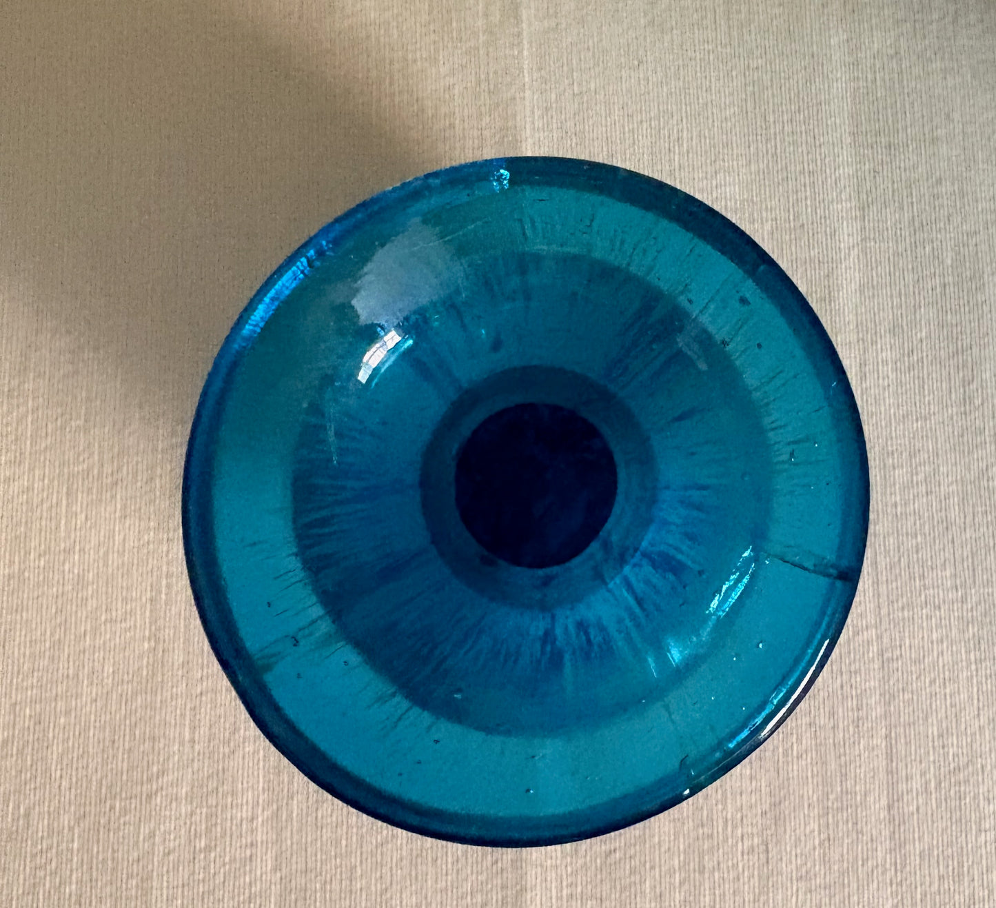 Vintage Blue & Copper Aventurine Art Glass Vase