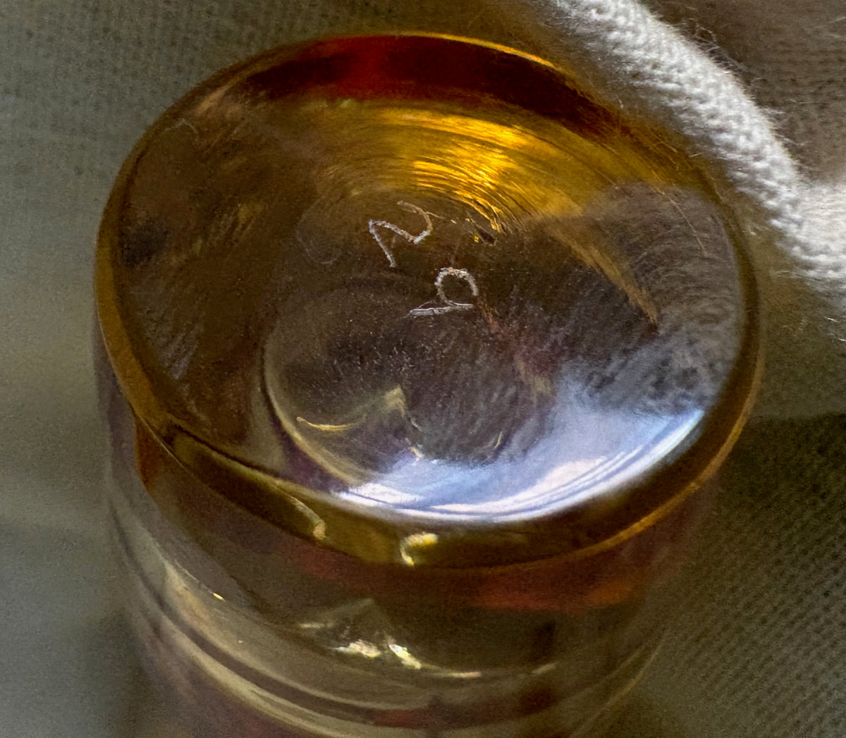 1930s Whitefriars Amber Glass Sherry Decanter with Six Matched Glasses