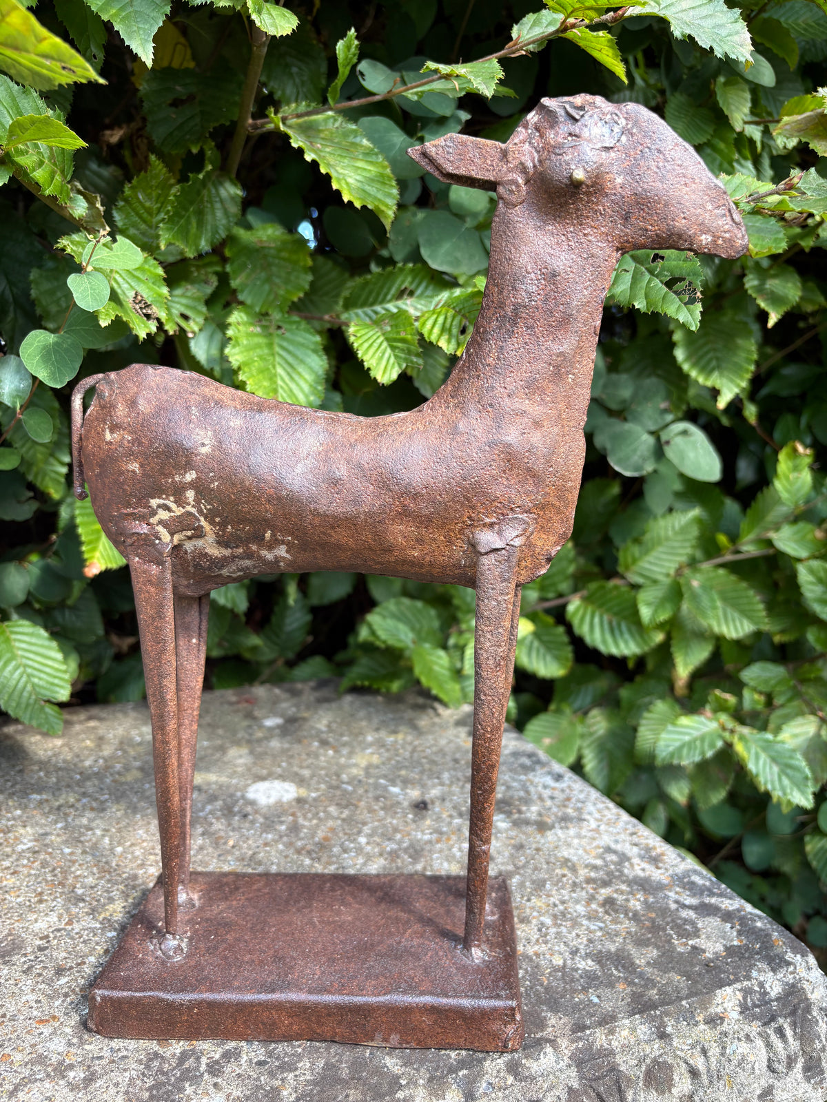 A Llama with Character - Vintage Folk Art Metal Sculpture of a Llama