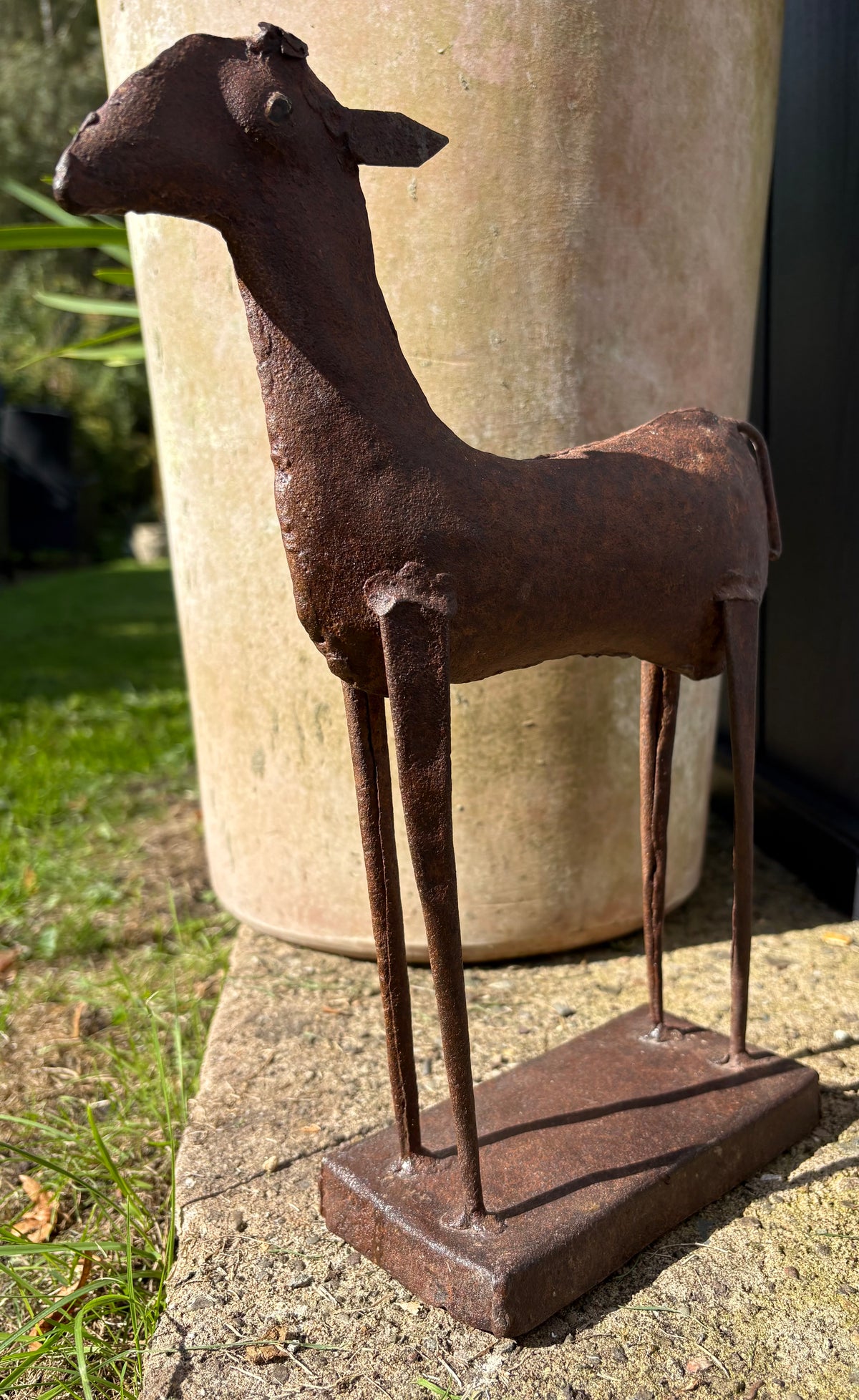 A Llama with Character - Vintage Folk Art Metal Sculpture of a Llama