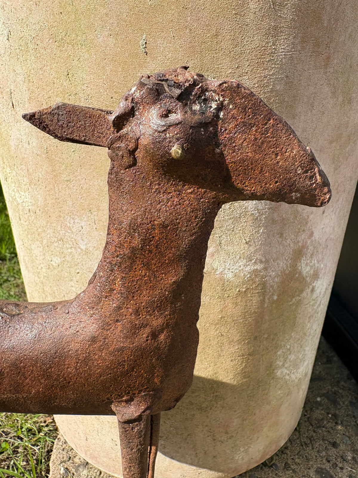 A Llama with Character - Vintage Folk Art Metal Sculpture of a Llama