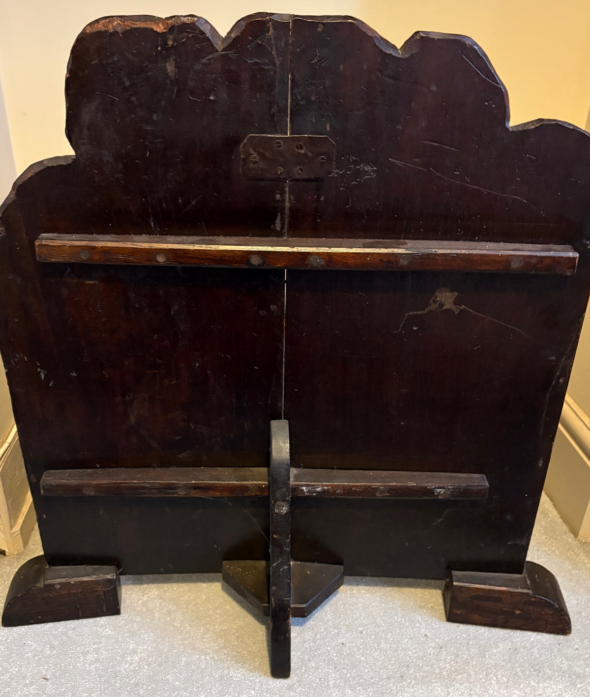 Hand Carved Arts & Crafts Galleon Fire Screen
